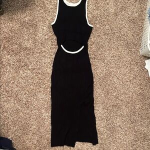 Amazon Black and White Cutout Midi Dress